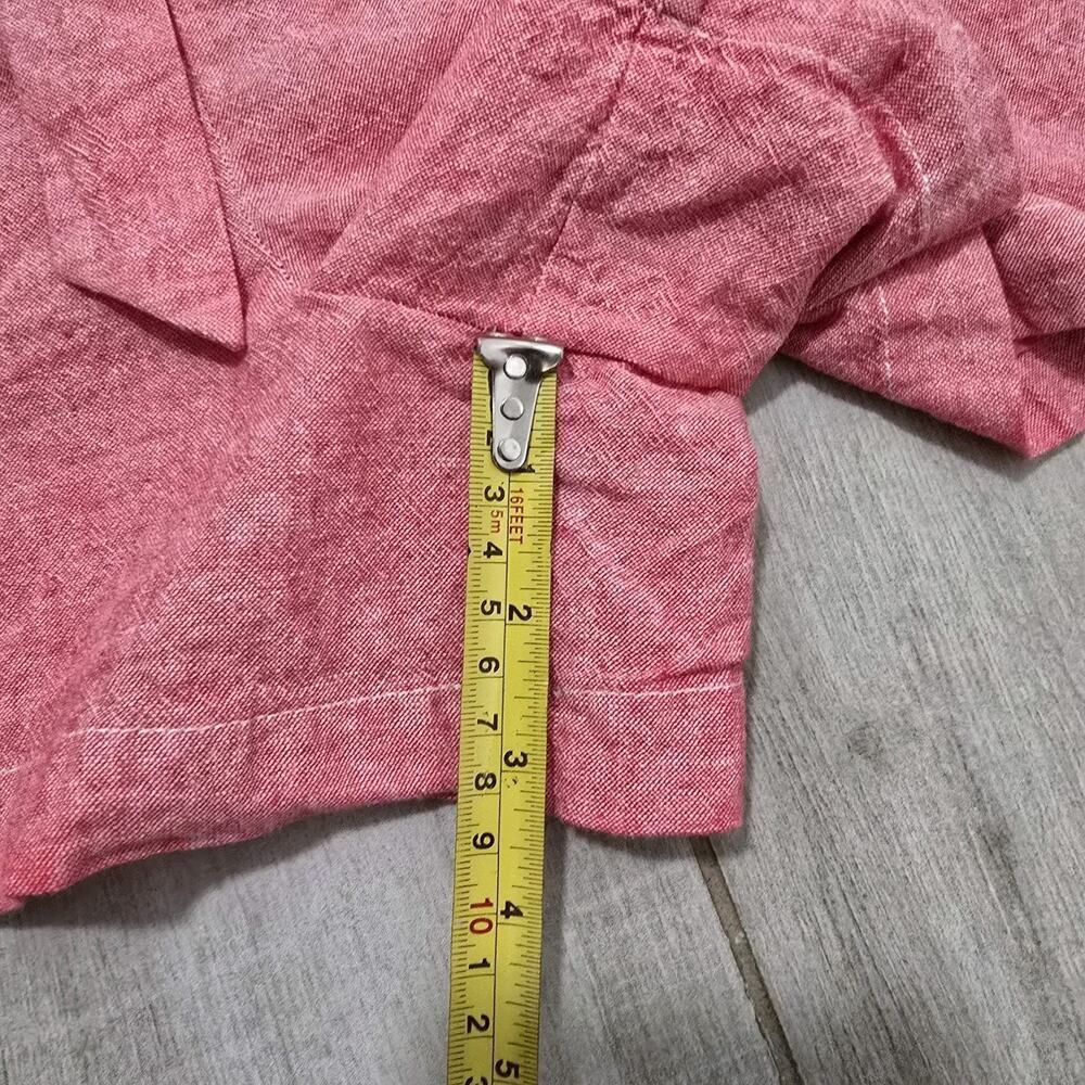 Draper James RSVP Womens Linen Blend Paperbag Shorts Heathered Pink Cruise Large - Picture 9 of 12